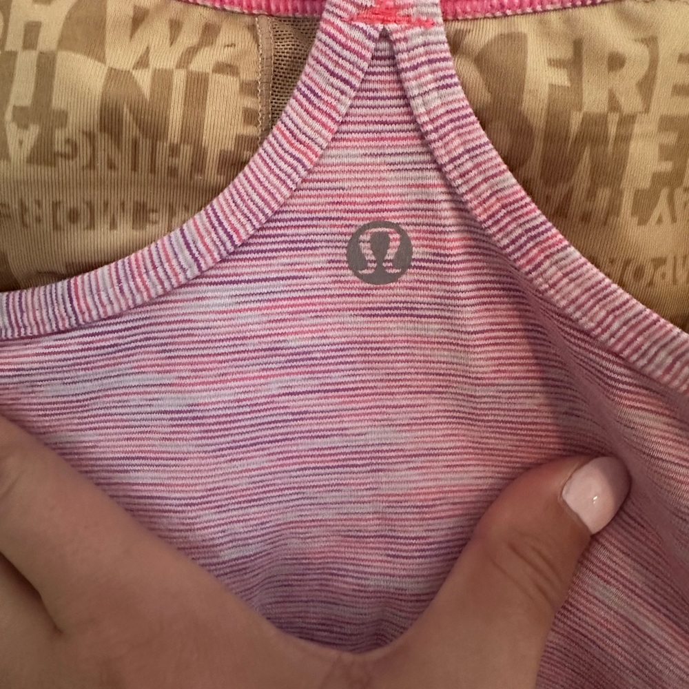 Lululemon Athletica Pink Striped Tank Top